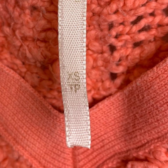 Free People Peach Songbird Pullover V-Neck Sweater - Picture 5 of 7